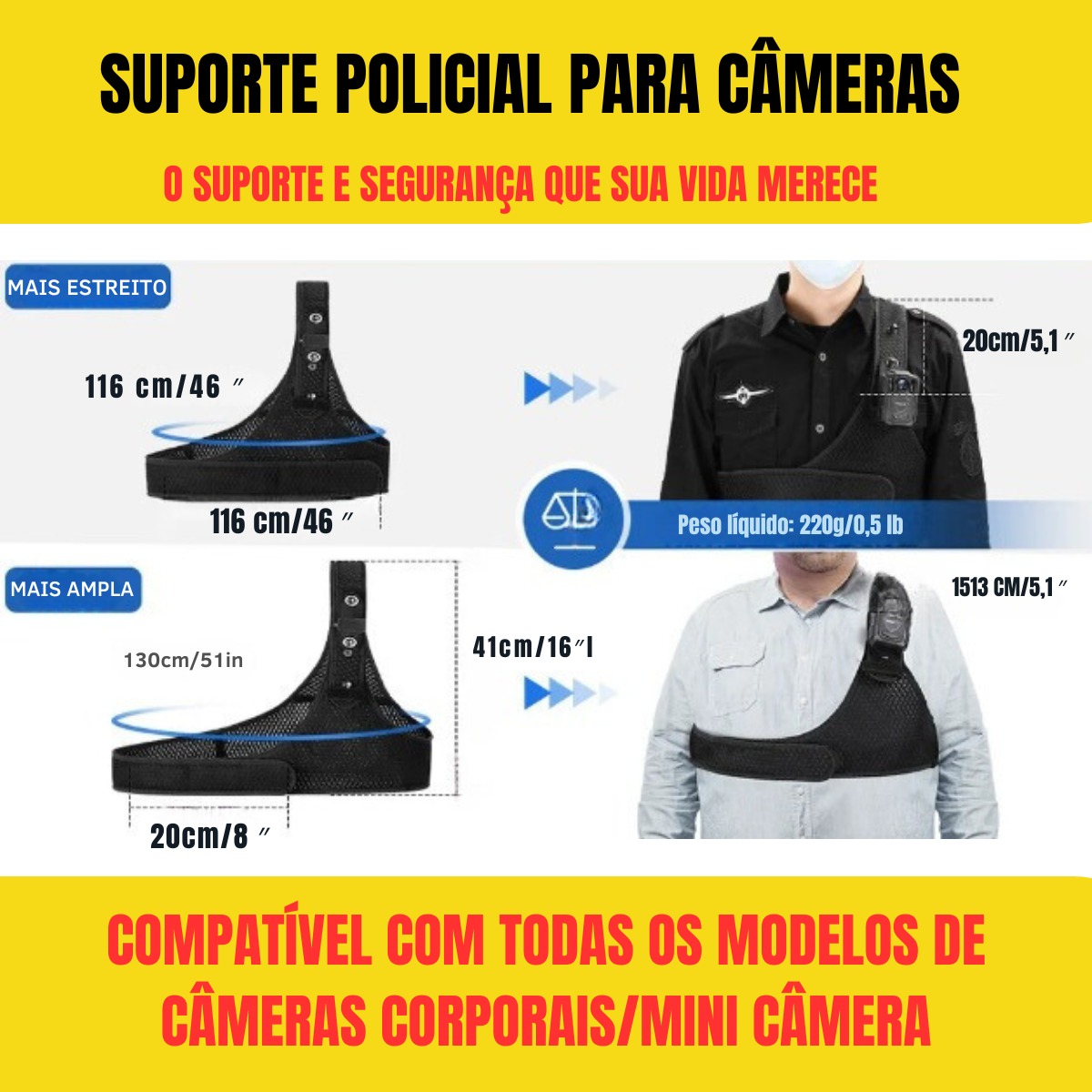 Suporte Peitoral BodyCam - Câmera Corporal - Imagem 3