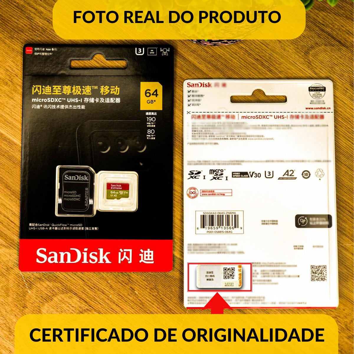 Cartão Memória Sandisk Extreme 64gb 190mb/s Classe 10 Micro - Imagem 4