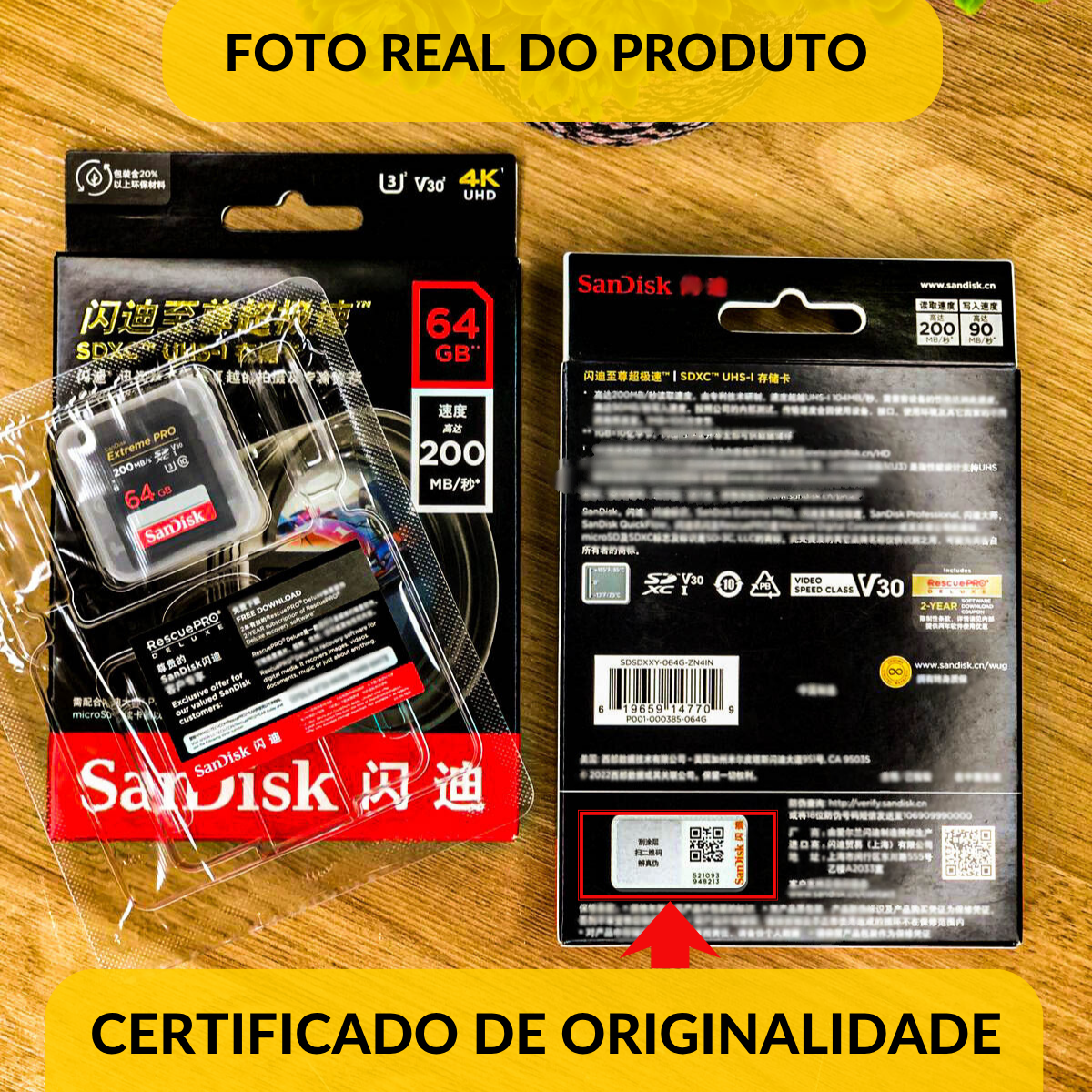 Cartão De Memória SanDisk Sdxc Extreme Pro 64gb Original - Imagem 4