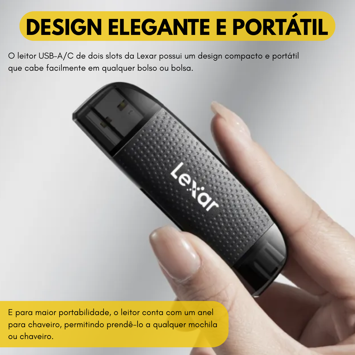 Leitor Lexar Dual-Slot USB-A/C SD e microSD Original - Imagem 6