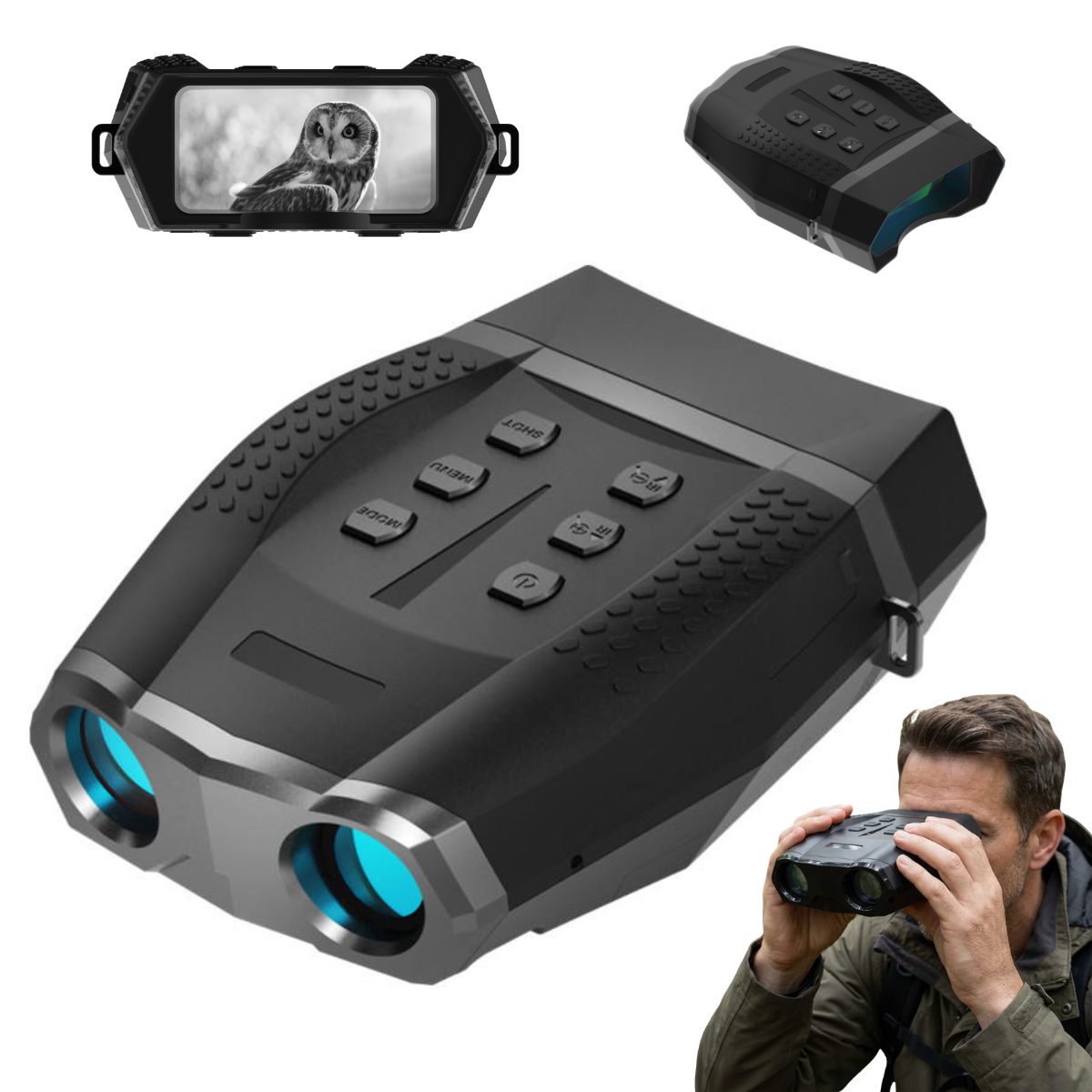 Binóculo Visão Noturna Zoom Óptico 4x 1080p Hd Até 1km