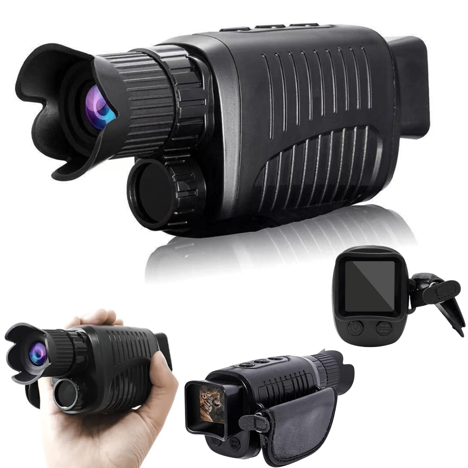 Monóculo Visão Noturna Zoom Digital 10x 2k Full Hd Até 1km Preto