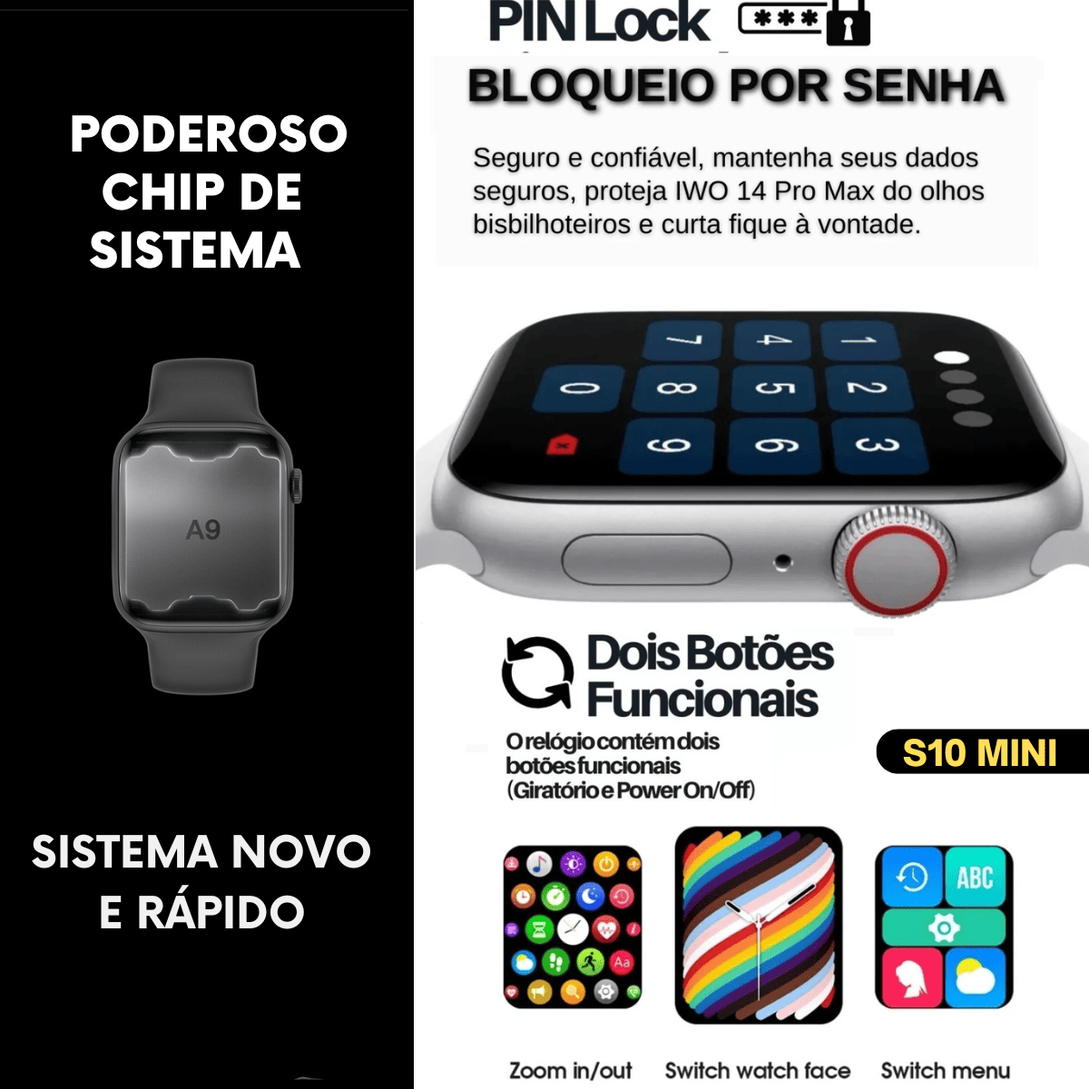 Relogio Smartwatch Mini Pro Original 38mm Nfc Lançamento - Imagem 5